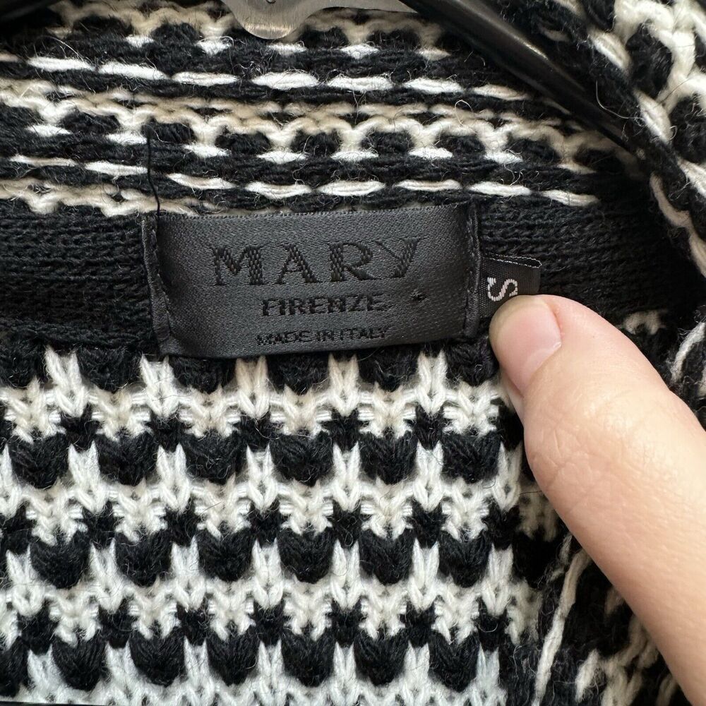 Mary Firenze Size Small Cardigan Wool Blend Made in Italy Black Button - Picture 4 of 5